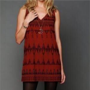 Free People Frances Bean XS Beaded Rust Dress